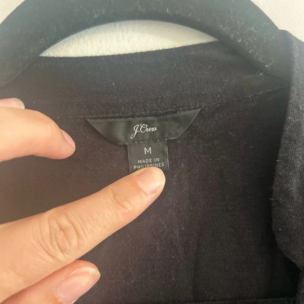 J. Crew Black Wrap Top with Tie Waist